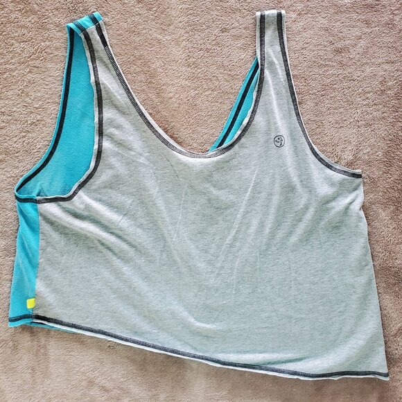 Zumba Wear XL X-Lovely Reversible Tank Top For Women Blue & Gray - Picture 4 of 6